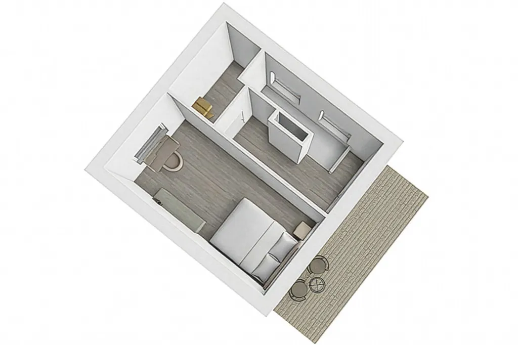 Floor Plan - Corner Apartment with Extra Mezzanine in Leiden