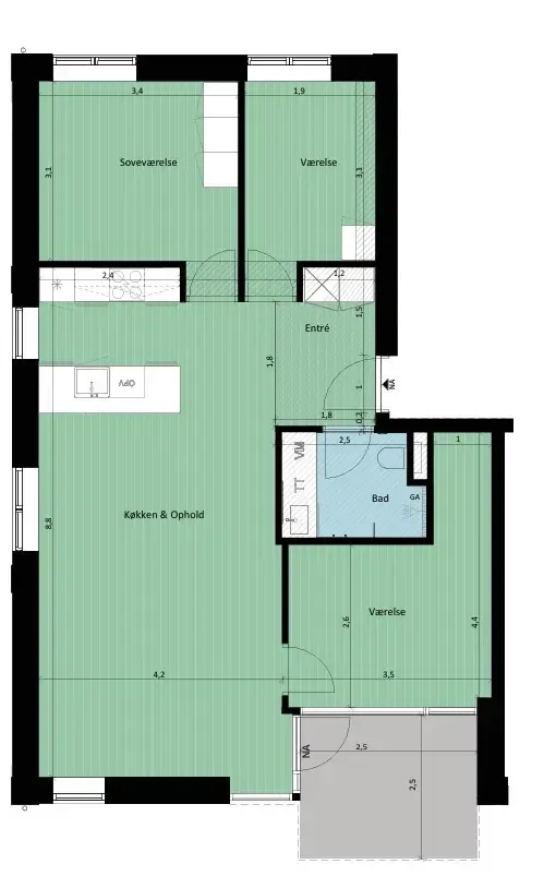 Plan - Apartment with Terrace in Malling