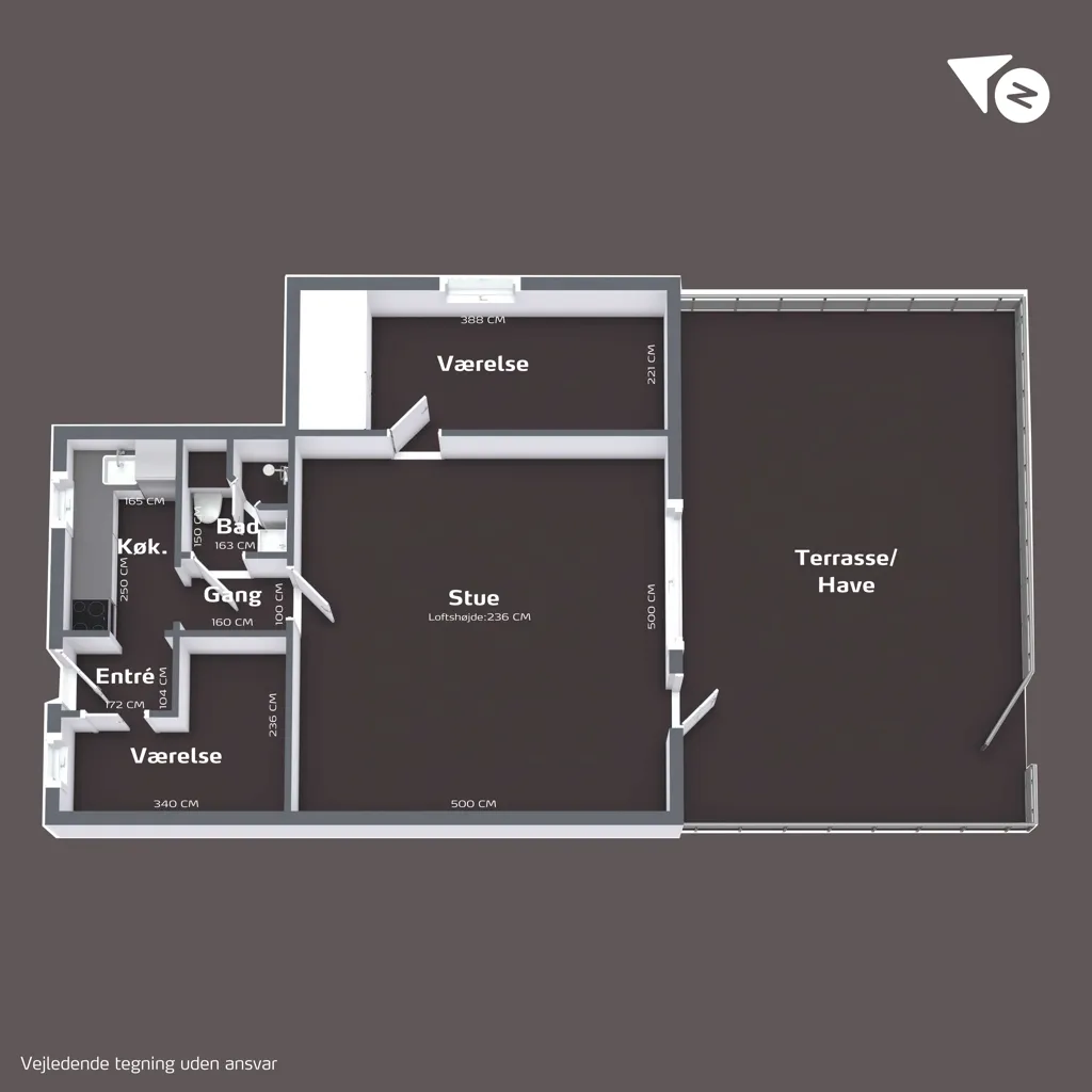 Plan - Apartment with South-Facing Garden in Birkerød