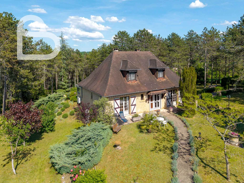 Vue aérienne - Maison avec Piscine sur Parc de 1 ha à Nadaillac-de-Rouge