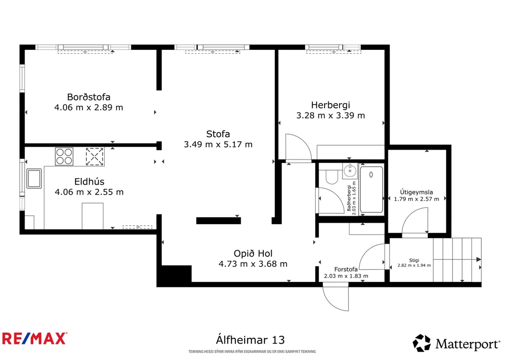 3-toaline korter asukohas Reykjavík