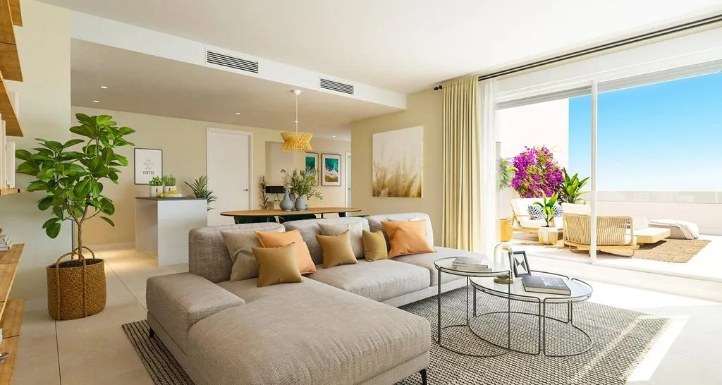 Séjour - Contemporary Flat with Pool in Estepona