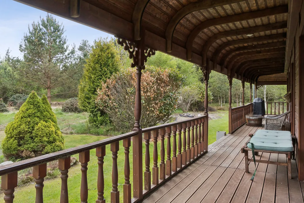 Terrace - Bjelkecottage with Nature View in Jerup