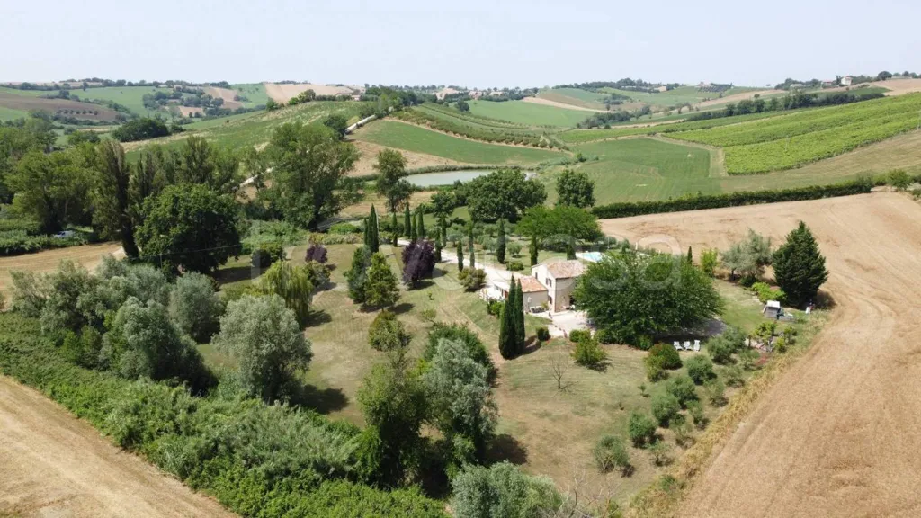 Vista aerea - Rustic Casale with Pool in San Costanzo