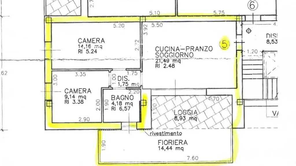 Plan - Modern Apartment with Terrace in Cesena