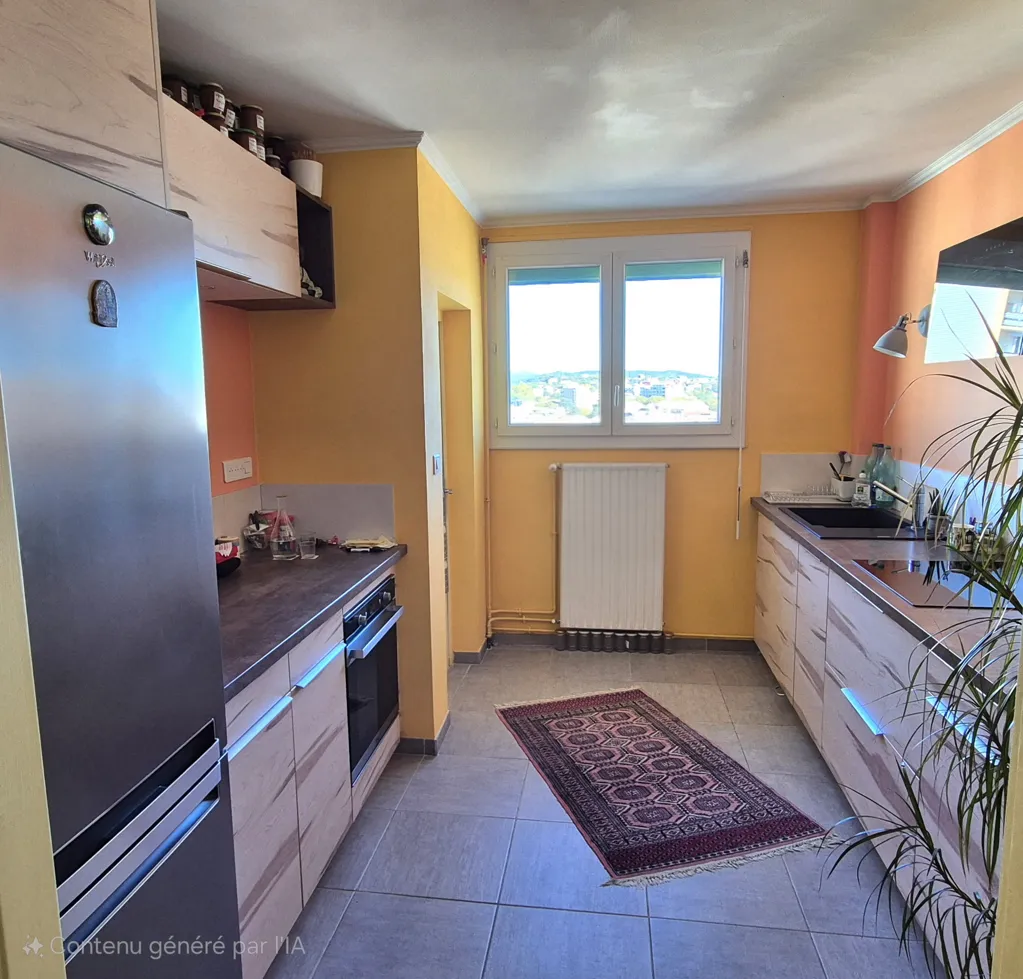 Köök - Top-Floor Apartment with View in Alès