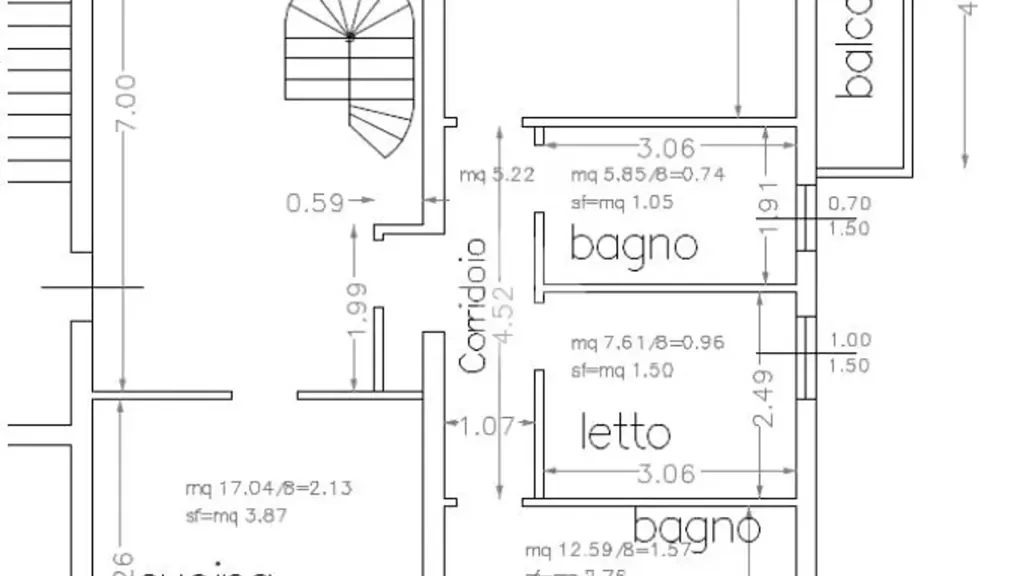 Plan - Two-Level Attico with Terraces in Vignola