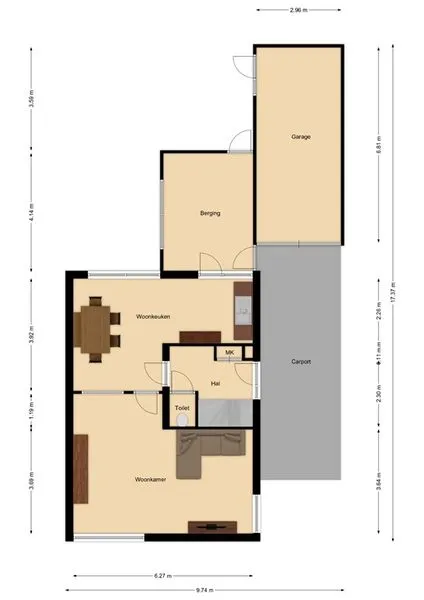 Planimetria - Detached House with Garden in Vroomshoop