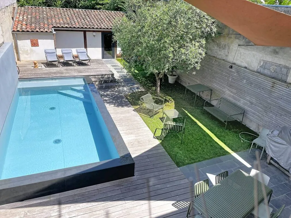 Vue aérienne - Maison de Ville avec Piscine au Quartier Lalande à Toulouse