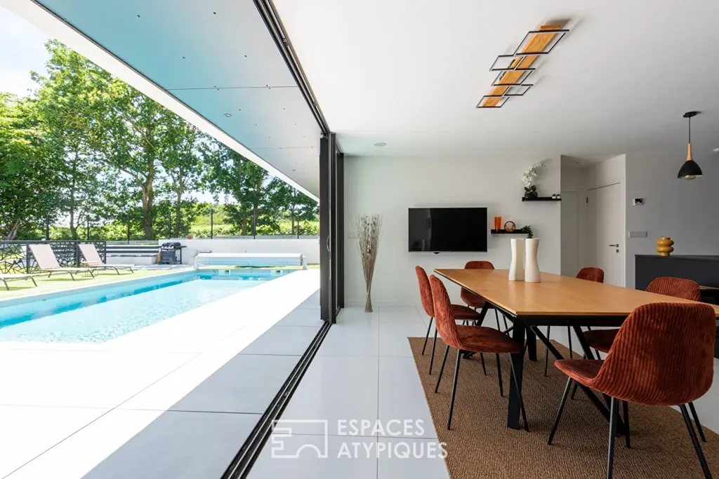 Pool - Architectural Villa with Pool in Rennes