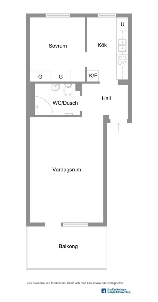 Plan - Renovated Flat with South-Facing Balcony in Västerås