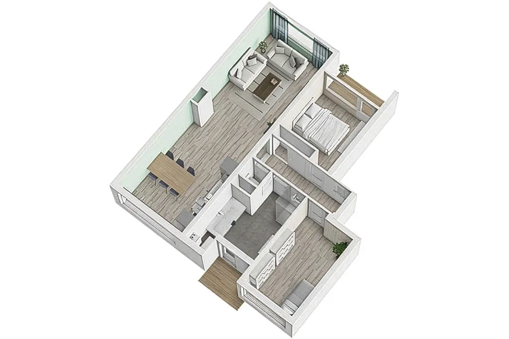 Plan - Apartment with Two Balconies in Leiden