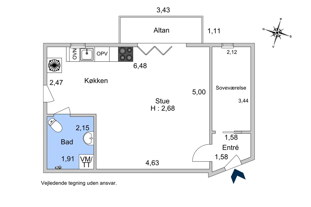 Plan - Spacious Østerbro Apartment with Balcony