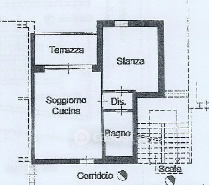Planimetria - Modern Bilocale with Terrace in Laives