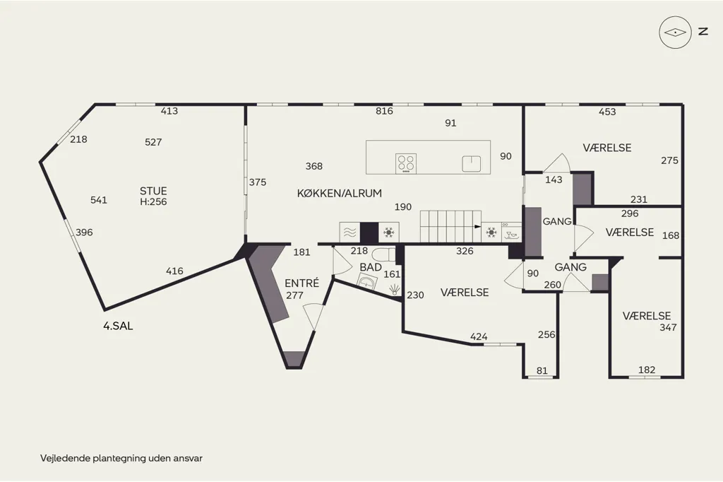 Plaan - Duplex with Historic Charm in Copenhagen V