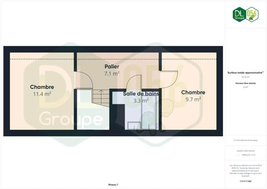 Plan - Appartement Duplex avec Terrasse au Centre de Mouscron