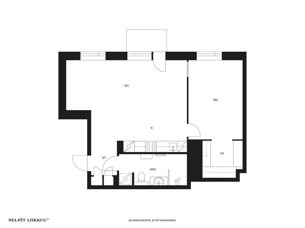 Plan - Modern Apartment with Balcony in Hermanni