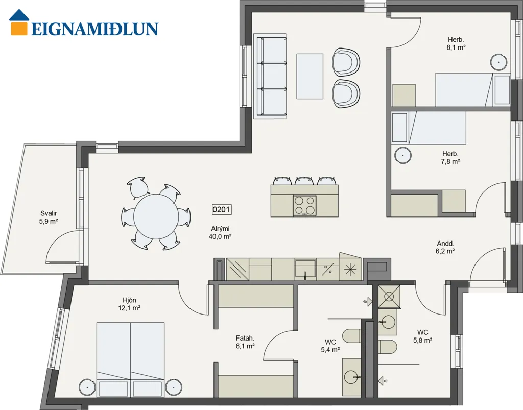 Appartement 4 pièces à Selfoss