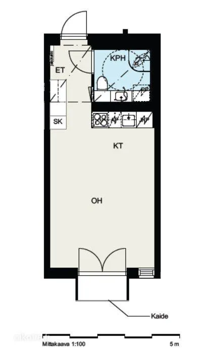 Planimetria - Bright One-Bedroom Flat with Views in Kaivoksela