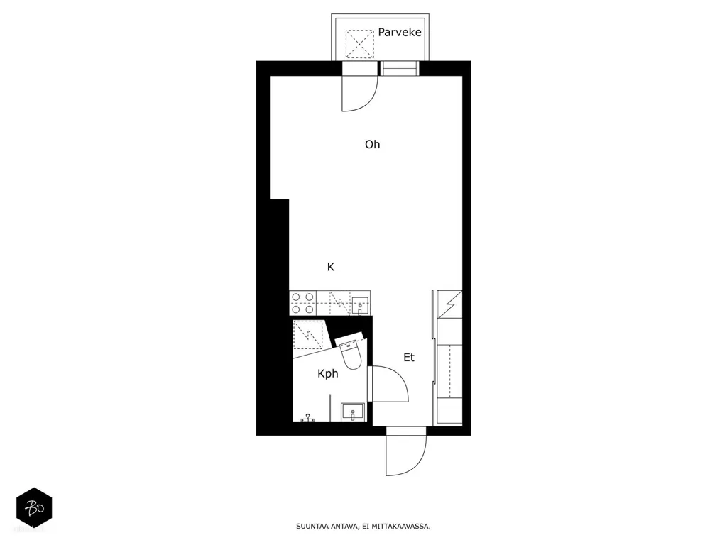 Plan - Compact Flat with Balcony in Lahti Centre
