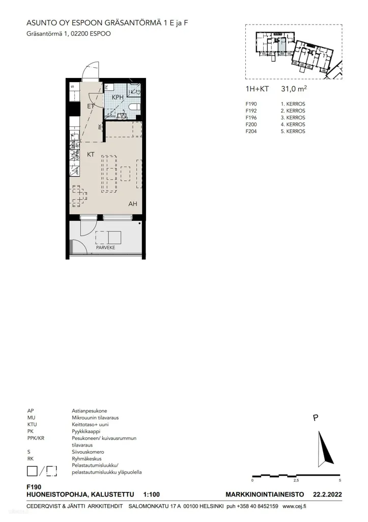 Plan - Spacious 1-Bedroom Flat with Balcony in Espoo