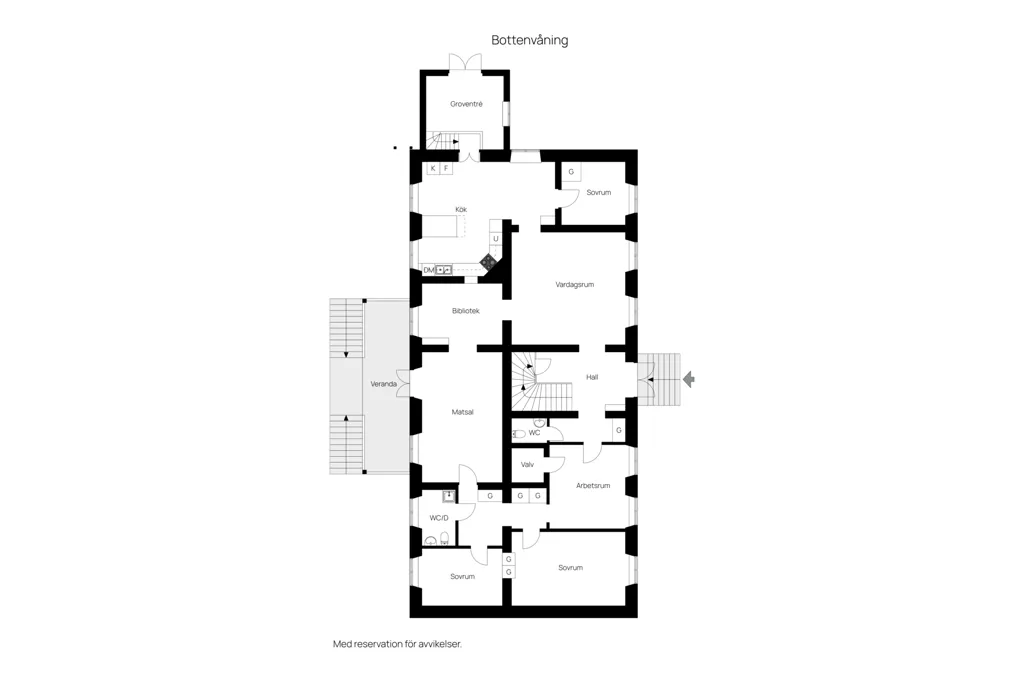 Plan - Historic Rectory with Garden in Kräklingbo
