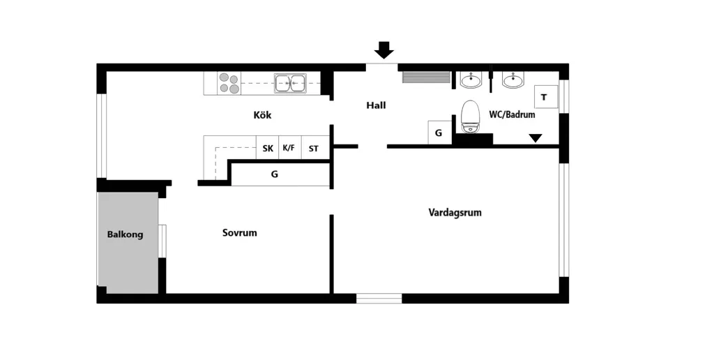 Floor Plan - Apartment with Balcony in Stockholm