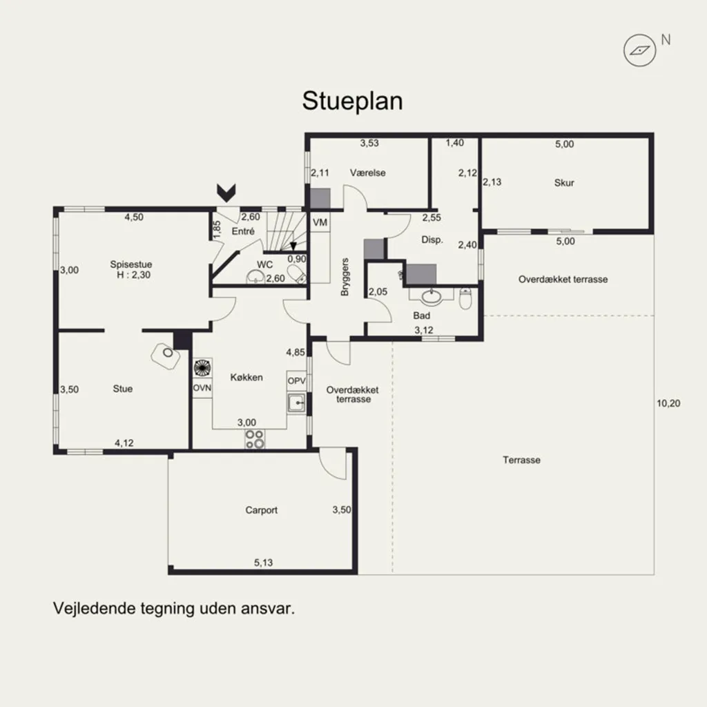 Plan - Brick Villa with Rural Views in Holsted