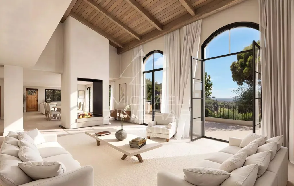 Séjour - Villa Luxueuse avec Vue Mer à Ramatuelle