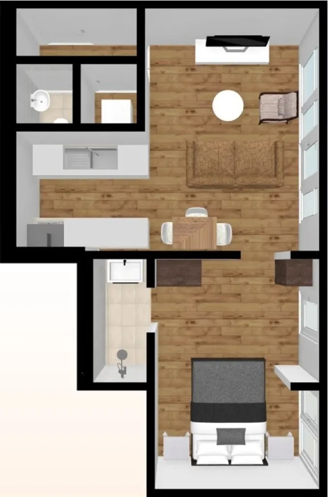 Planimetria - Hotel Studio with Balcony in Rotterdam