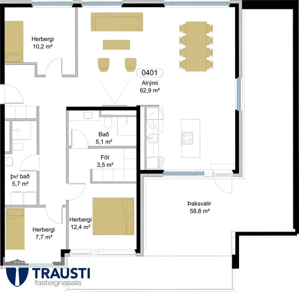Appartement 4 pièces à Reykjavík