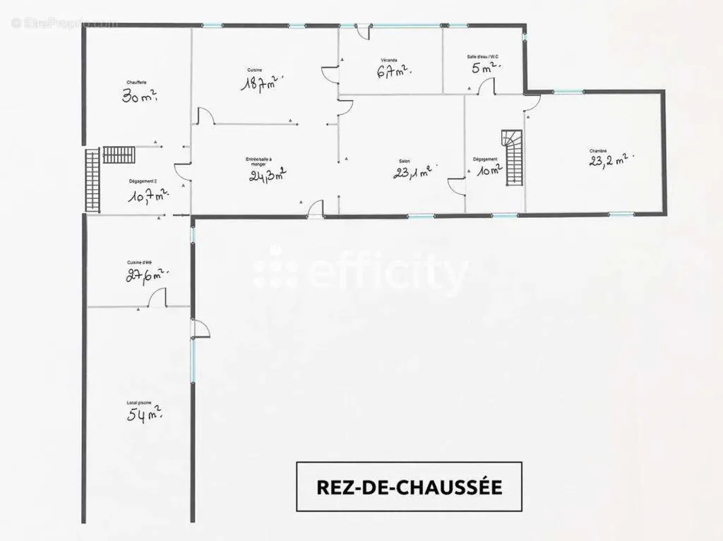 Plan - Corps de Ferme avec Piscine Intérieure à Tauxigny