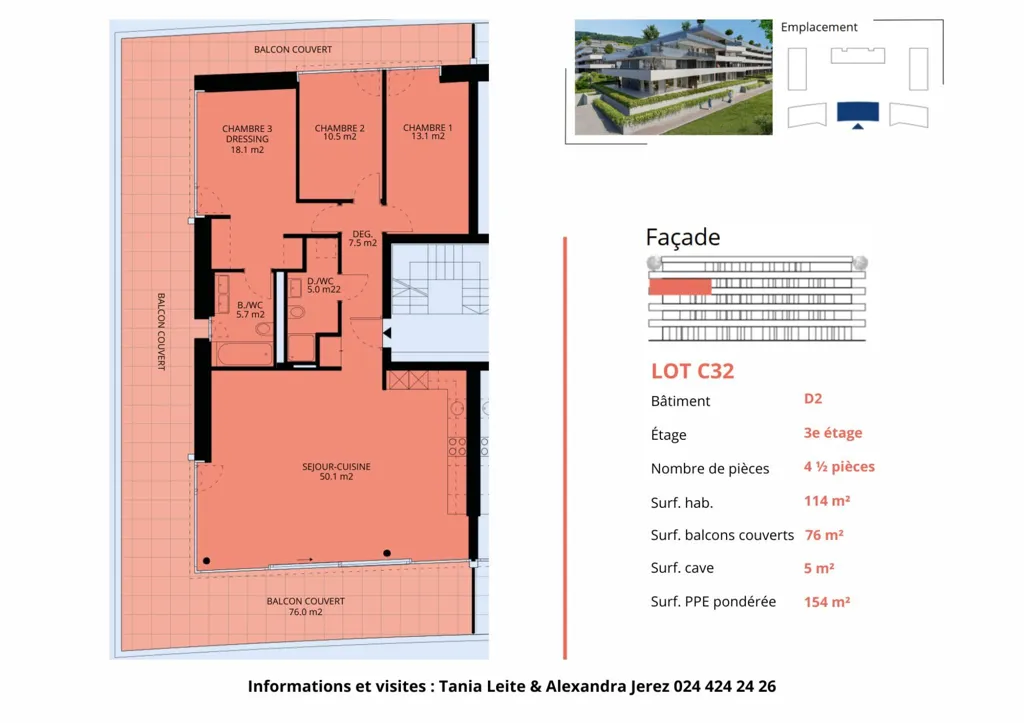 Plan - 4.5-Piece Apartment with Lake View in District D2