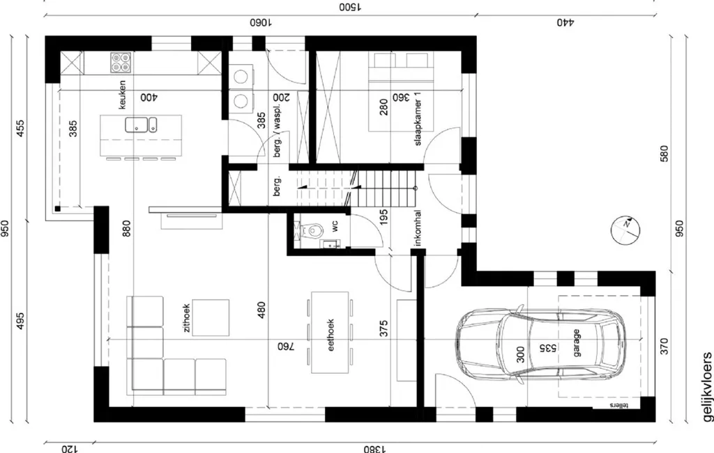 Plan - Maison Personnalisable avec Parking Intérieur à Dendermonde