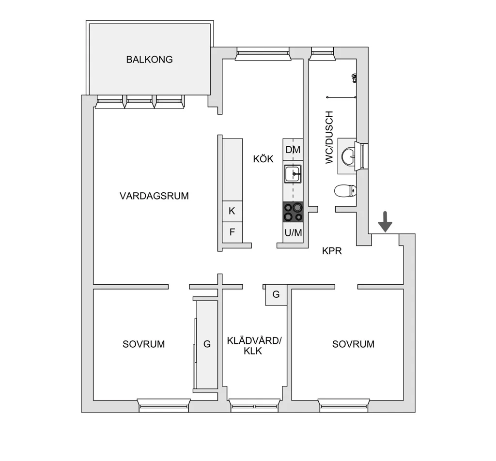 Grundriss - Apartment with Balcony in Skellefteå's Norrböle