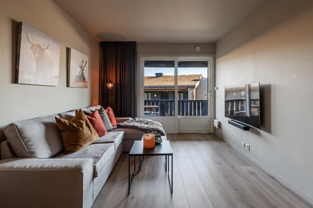 Living Room - Modernised Apartment with Terrace in Geilo