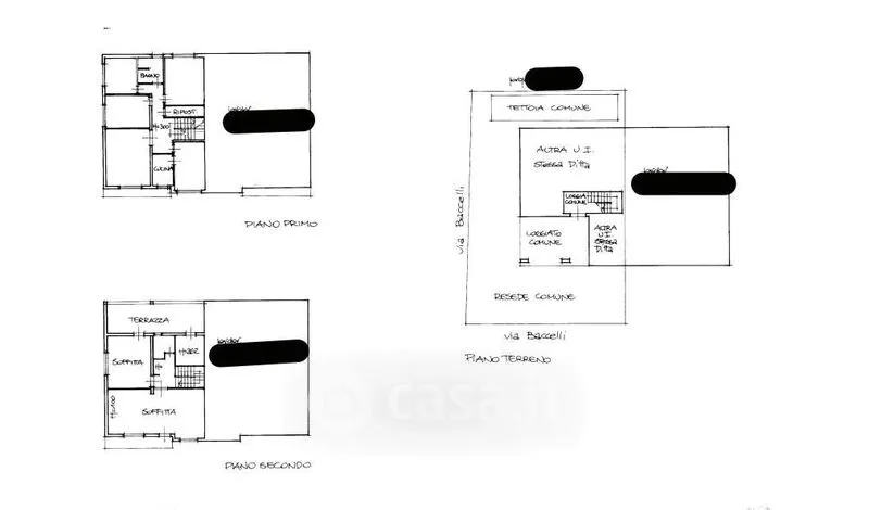 Plan - Bifamiliar House with Garden in Lucca