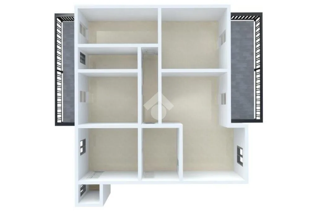 Plano - 5-Room Apartment with Double Exposure in Palermo