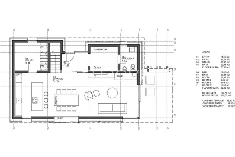 Floor Plan - Building Plot with Mountain and Beach Access in Medulin