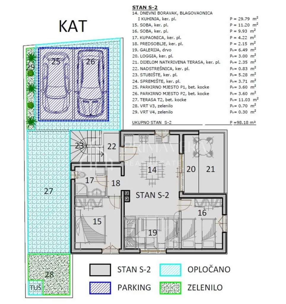 Floor Plan - Newly Built House with Sea View in Posedarje