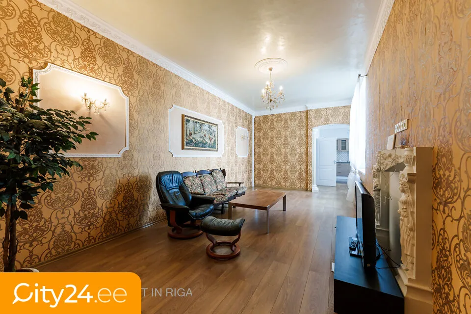 Soggiorno - 3-Bedroom Apartment in Riga Centre