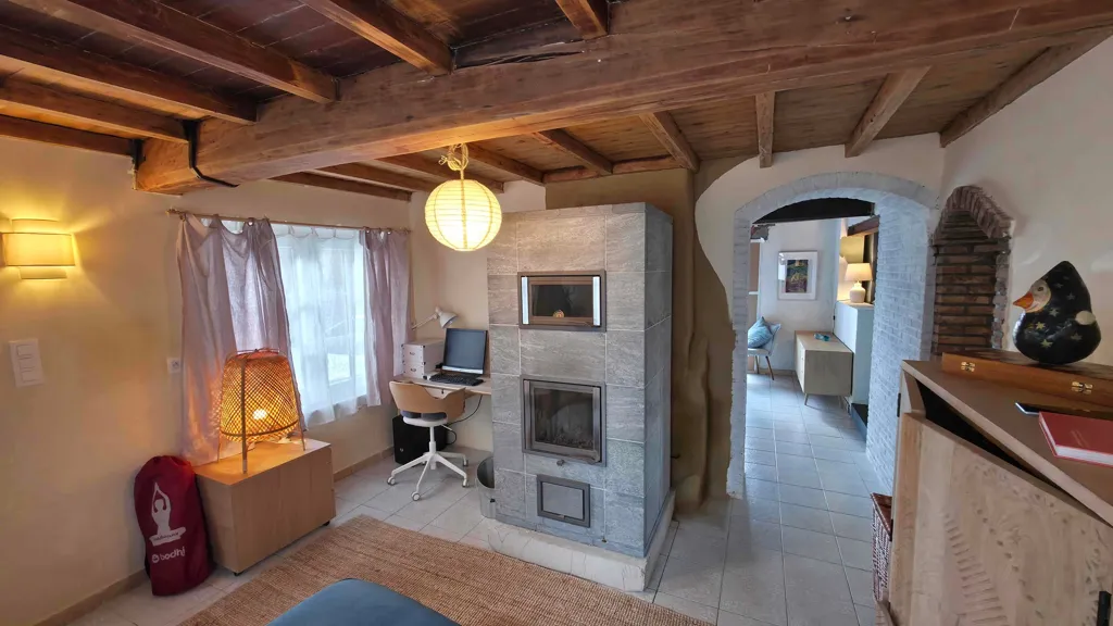 Séjour - Maison Rénovée avec Vue Panoramique à Vollezele