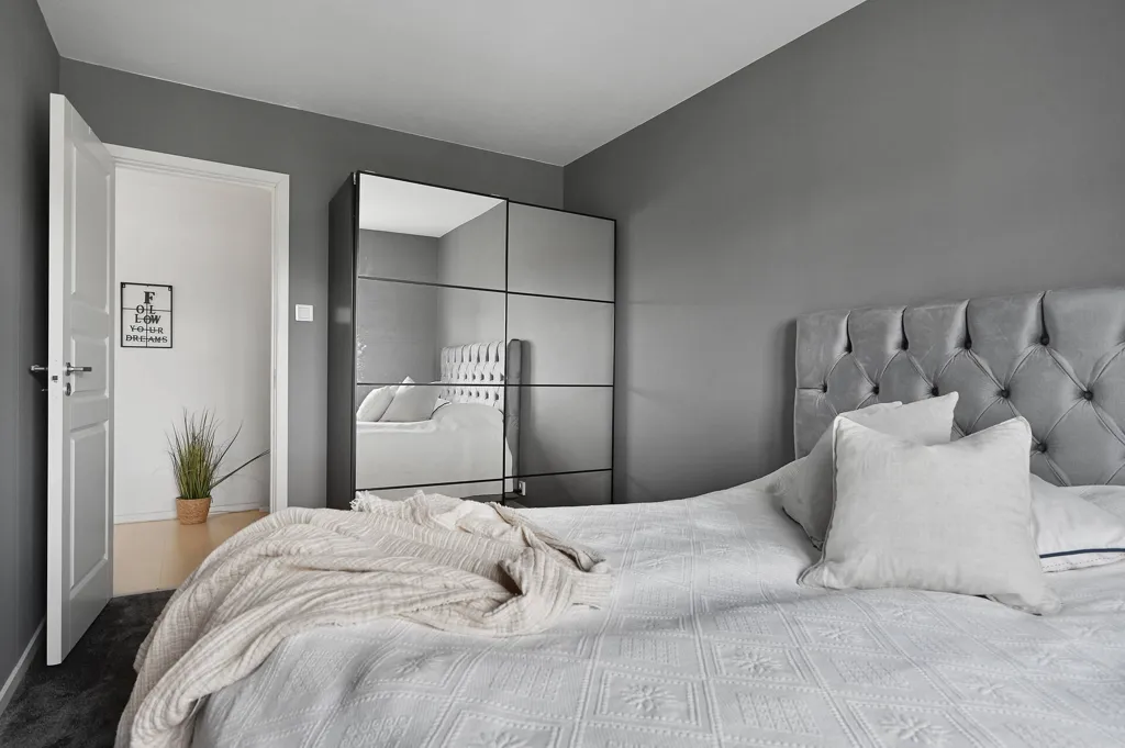 Bedrooms - Modern Apartment with South-Facing Balcony in Huddinge