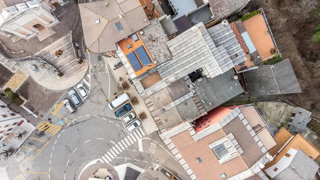 Aerial - Apartment with Panoramic Terrace in Roverè Veronese