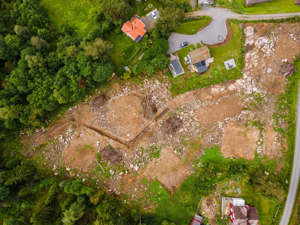 Vue aérienne - Plot for Free-Plan House with View in Hultängen