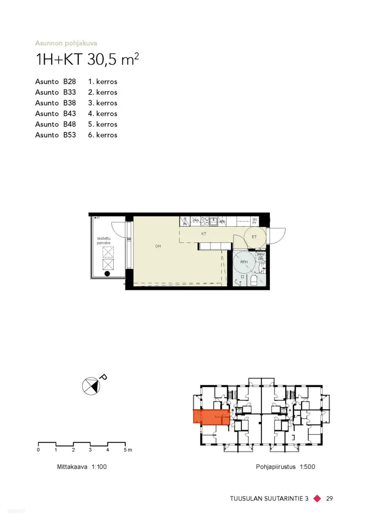 Plan - Bright Studio with Balcony in Tuusula
