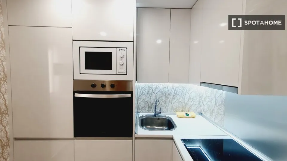 Kitchen - Furnished Studio in Trafalgar, Madrid