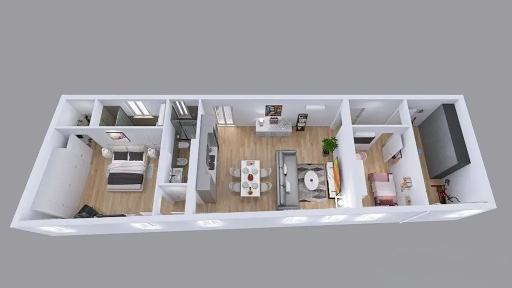 Floor Plan - Rear-Facing Apartment with Balcony in Mantova