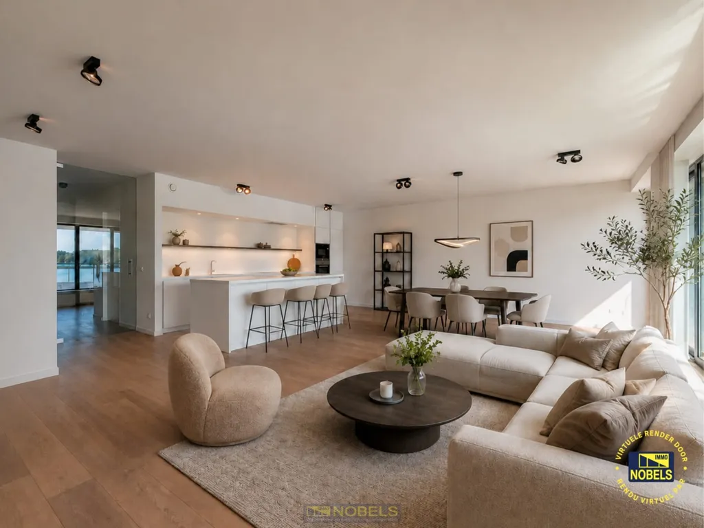 Séjour - Appartement Luxueux avec Vue sur le Lac à Overmere