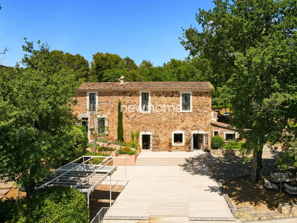 Aerial - Luxury Farmhouse with Pool in Fayence